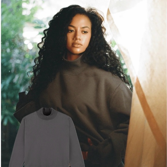 Parke Tops - NWT Parke Fleece Turtleneck Sweatshirt in Midnight Charcoal dark gray